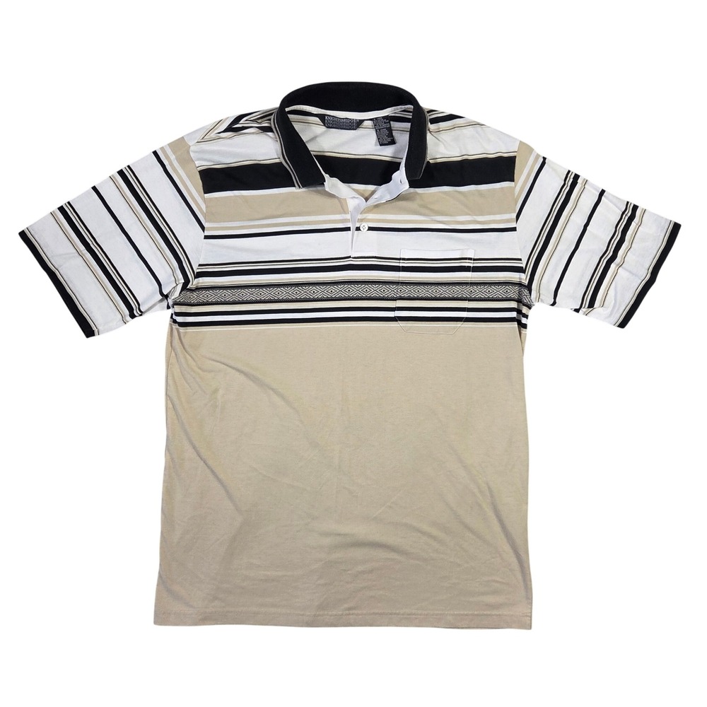 Vtg Knightsbridge Mens‎ L Y2k Grunge Skater Striped Polo Shirt Y2k Grunge Skater
